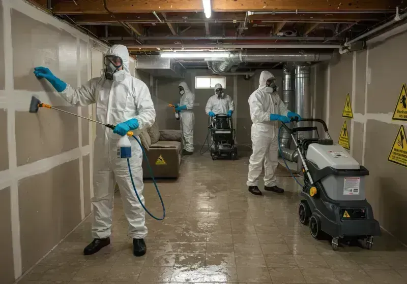 Basement Moisture Removal and Structural Drying process in Whitman County, WA